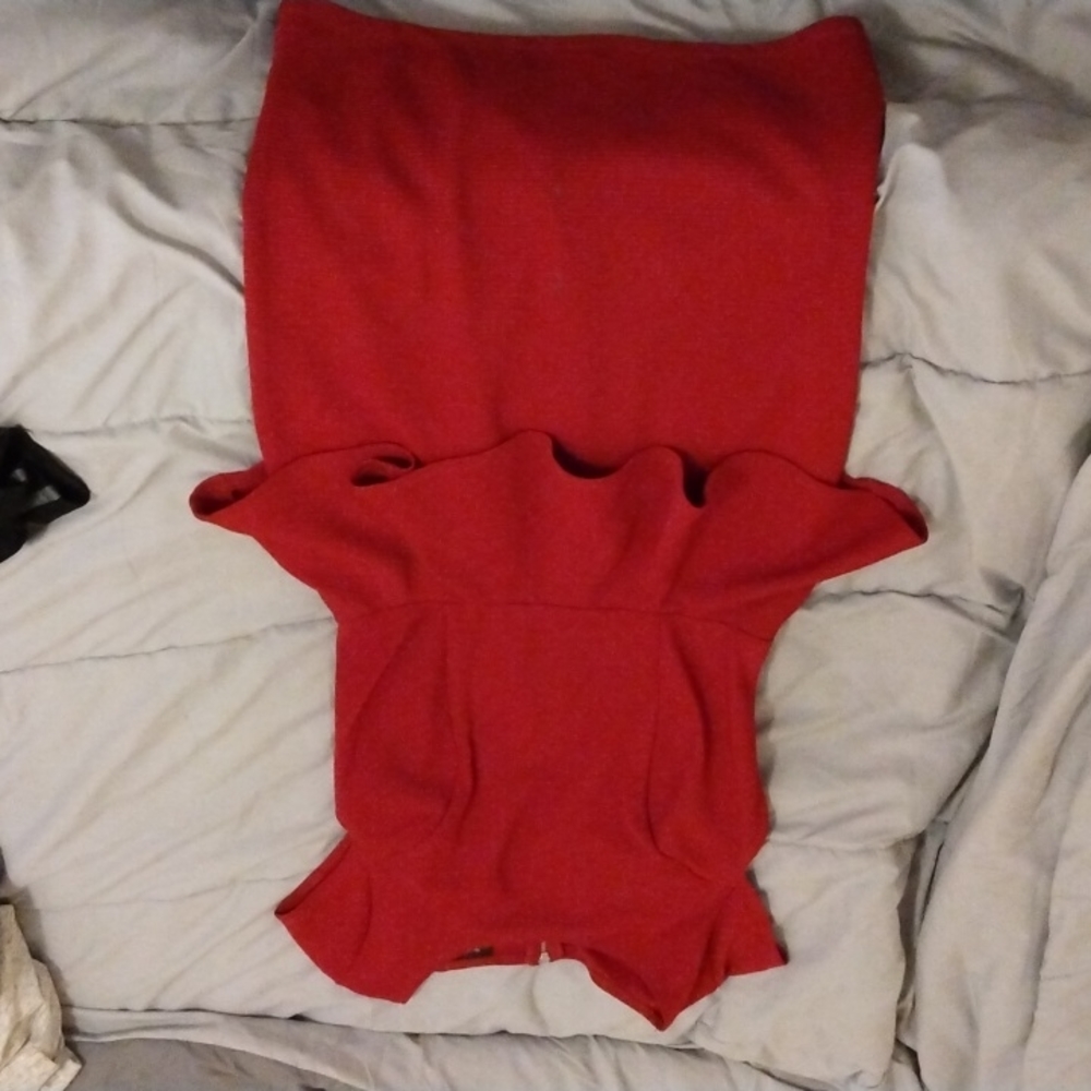 Red zip up dress